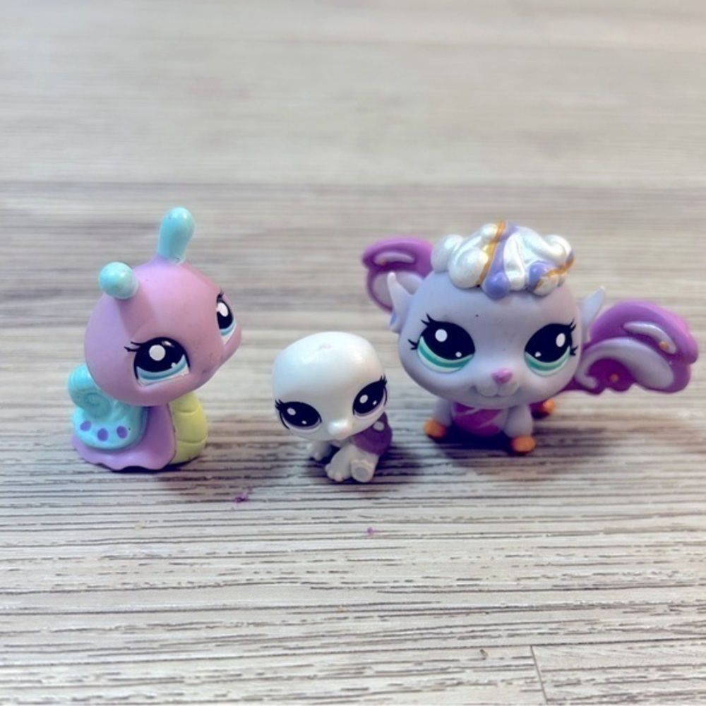 LPS Littlest Pet Shop 2353 snail, Bev Gilturtle & 2710 Fairy Sky Morning Haze